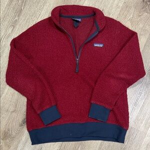 Women’s Red & Navy Half-Zip Sweater
